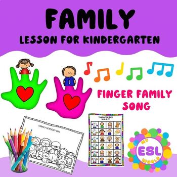 Preview of Family BUNDLE - Lessons for kindergarten (Finger Family song)