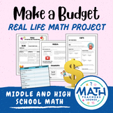 Make a Budget - Real Life Math Project Based Learning PBL