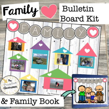 Preview of Family Bulletin Board, Our Families, Friends and Family Book Classroom Community