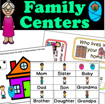 Preview of Family Member Activities, Vocabulary for 3K, Preschool, Pre-K & Kindergarten