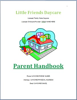 Preview of Family Childcare Basic Parent Handbook Template