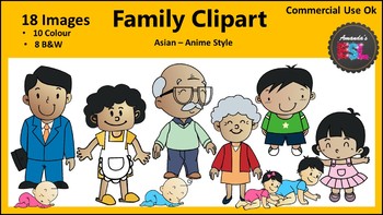 Preview of Family Clip Art - Asian