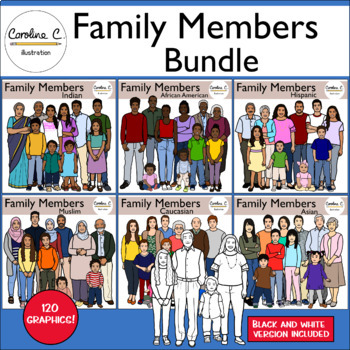 Family Clip Art Bundle by Caroline C Illustration | TpT