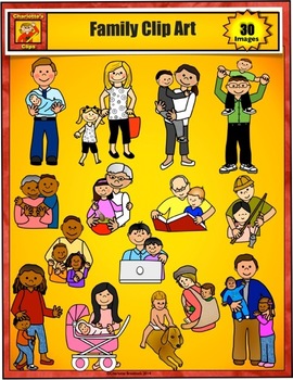 Preview of Family Clip Art - Multicultural Characters by Charlotte's Clips
