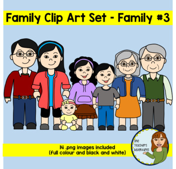 Family Clip Art Set #3 by One Teacher's Adventures | TPT