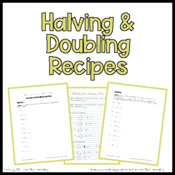 Preview of Family & Consumer Sciences: Halving and Doubling Recipes Practice