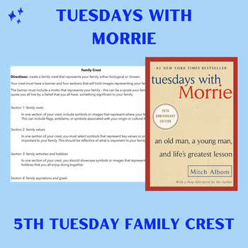 Preview of Family Crest Project - Tuesdays with Morrie Inspired Values 5th Tuesday