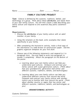 Preview of Family Culture Project