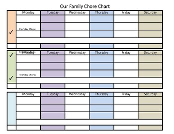 Preview of Family Daily Chore Chart