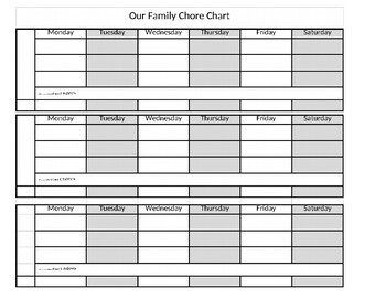 Family Daily Chore Chart