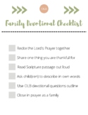 Family Devotional Checklist