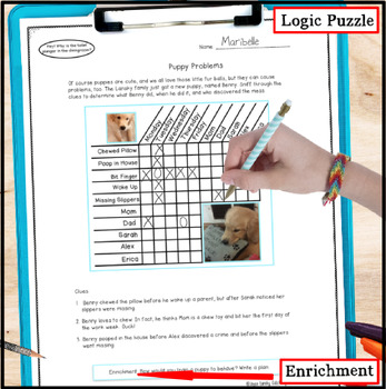 logic puzzles for 4th grade by catch my products tpt