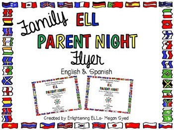 Preview of Family ELL Night (English Learner) Editable Flyer (Spanish & English)