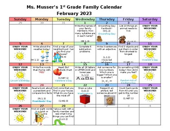 Preview of Family Engagement Calendar
