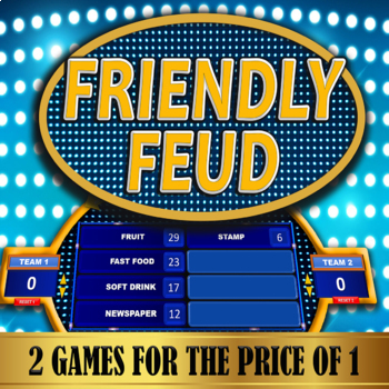 Preview of PowerPoint Family Feud Game Template - ready to play or crafting your own