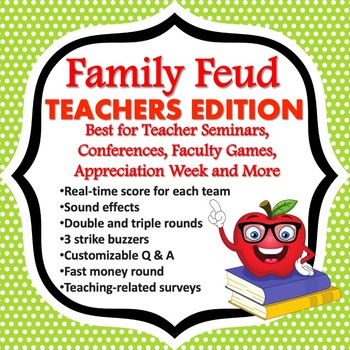 Preview of Teacher Appreciation: Family Feud for Teachers & Staff for Seminars and Parties
