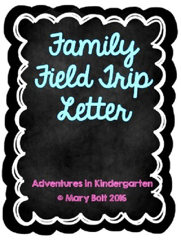 Preview of Family Field Trip Fee Letter