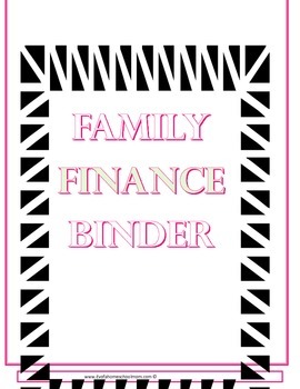 Preview of Family Finance binder