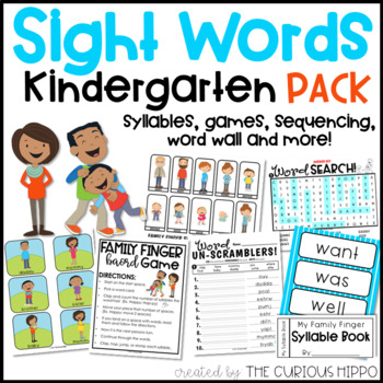 Preview of Kindergarten Sight Word Activities with Family Finger Song