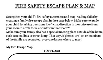 Preview of Family Fire Safety Escape Plan and Map