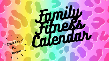 Preview of Family Fitness Calendar (editable)