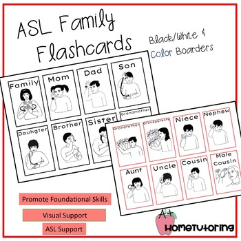 Preview of Family Flashcards B/W & Color Boarders