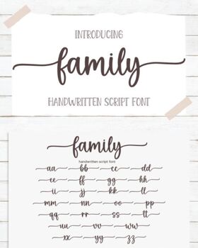 Preview of Family Font |  Emanates sophistication Unveiling the Versatility of Family