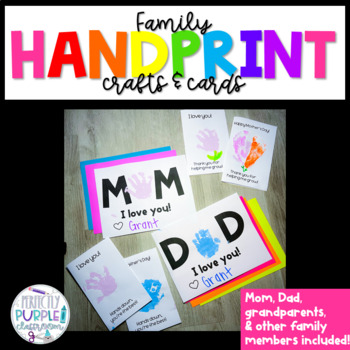 Preview of Family Handprint Crafts & Cards- Mother's, Father's, Grandparent's Day