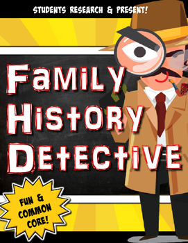 Preview of Family History Detective News Brief- CCSS Research,Speaking & Listening Aligned!