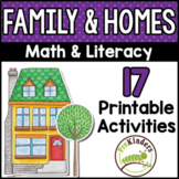 Family & Homes Printable Math & Literacy Activities for Pr