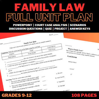Preview of Family Law Unit: Law-Related Education