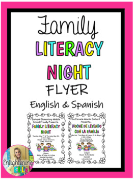 Preview of Family Literacy Night Editable Flyer (English & Spanish)