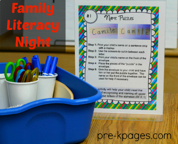 Family Literacy Night Kit {editable} by PreKPages | TpT