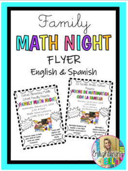 Preview of Family Math Night Editable Flyer (English & Spanish)