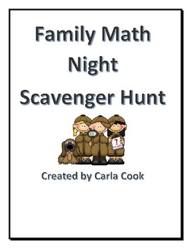 Preview of Family Math Night Scavenger Hunt