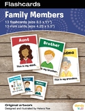 Family Members Flashcards / Set of 13 / Printable