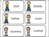 Family Members Picture Word Flash Cards.