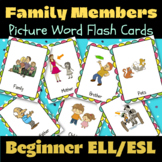 Family Members Picture Word Flash Cards - Memory Game - Vocabulary