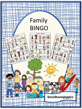 Preview of Family Members Theme BINGO Game Picture Matching & Listening Skills Centers