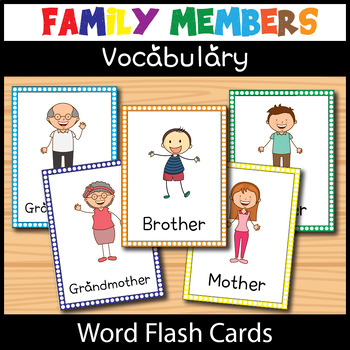 Family Members Vocabulary Word Flash Cards by simplex teaching | TPT