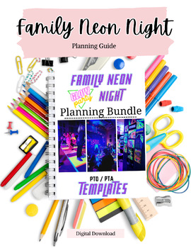 Preview of Family Neon Night Planning Bundle