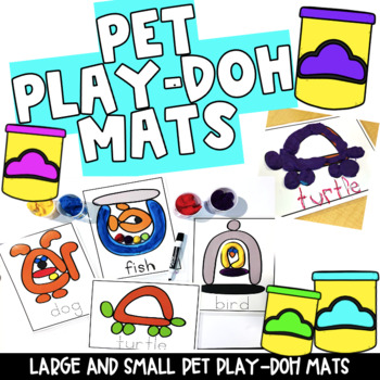 Preview of Family Pet Play-Doh Mats with Tracing - Hands on - Play Dough