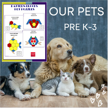 Preview of Family Pets Pattern Block Mat Printables & Worksheets