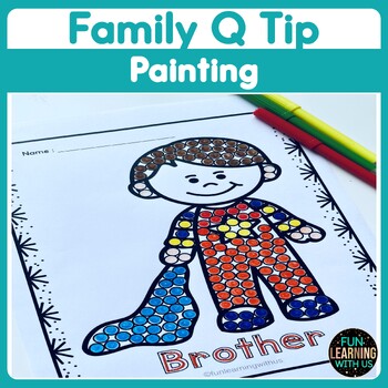 Preview of Family Q Tip Painting | Thanksgiving Theme Fine Motor Activity