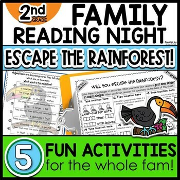 Preview of Family Reading Night 2nd Grade Escape the Rainforest