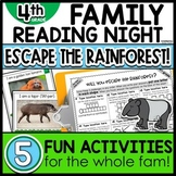 Family Reading Night 4th Grade Escape the Rainforest