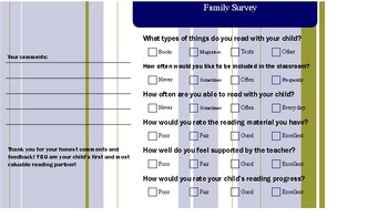 Preview of Family Reading Survey