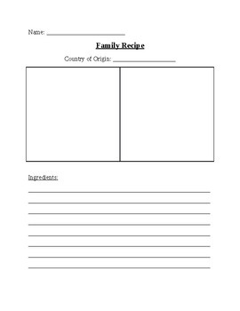 Preview of Family Recipe Template