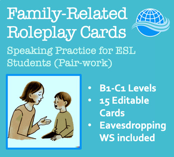 Preview of Family-Related Role-play Cards for Speaking Practice (ESL)