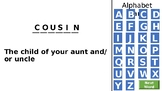Family Relationships Vocabulary Guess the Word PowerPoint Game